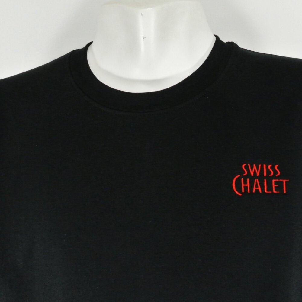 SWISS CHALET Chicken Black Sweatshirt Employee Uniform Shirt Size L NWT - Picture 4 of 9